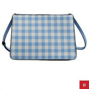NWOT Mango Blue Gingham Bag